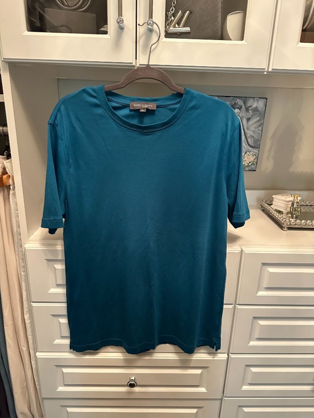 Robert Barakett Teal Short Sleeve Crew Neck Tee Shirt XL
